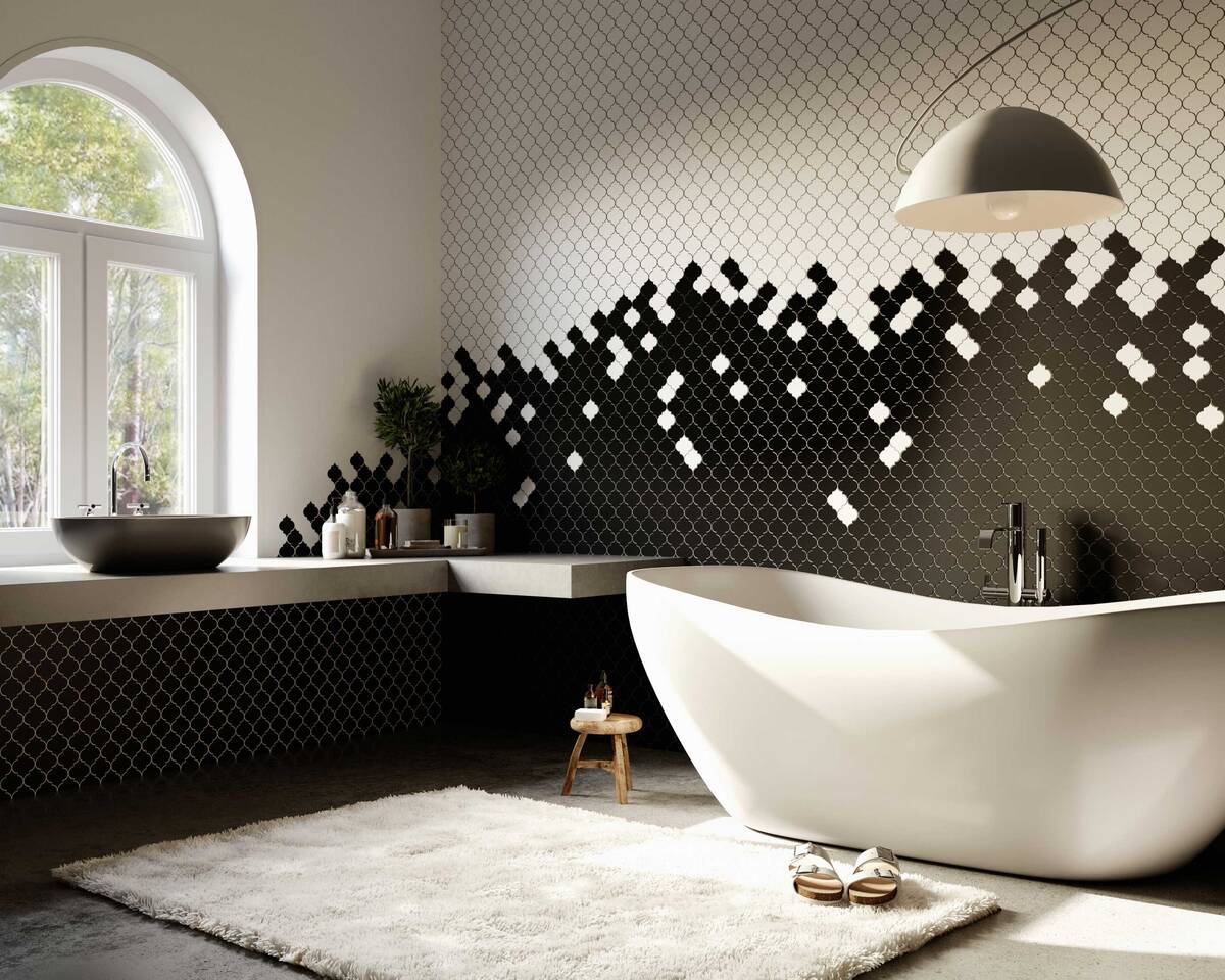 Banyo İçin Mozaik Fayans Dekorasyonu